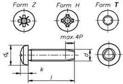 Винт DIN7500 С М4х10   Цинк